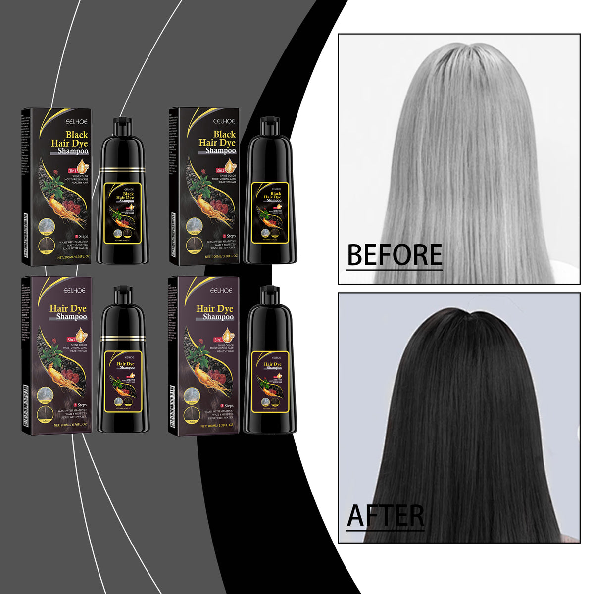 Black Hair Dye Shampoo-100ml
