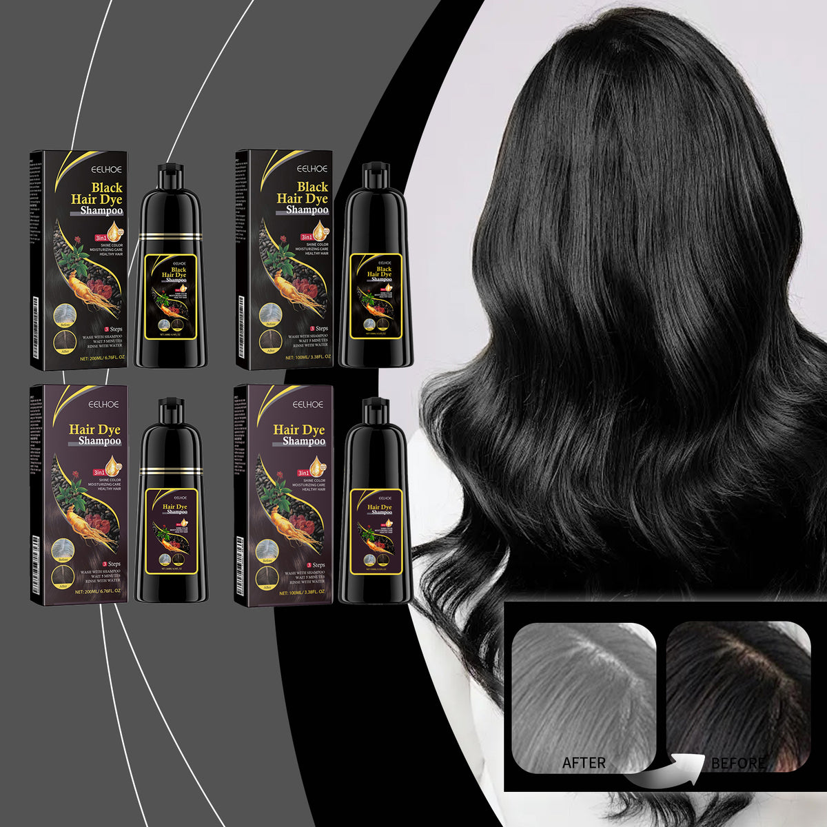 Black Hair Dye Shampoo-100ml