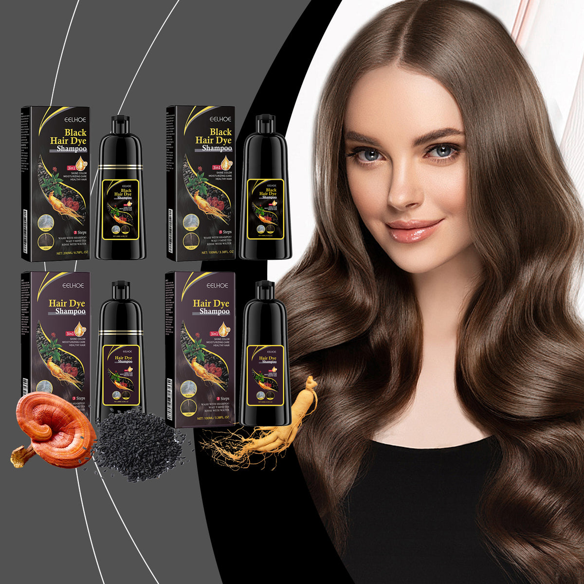 Black Hair Dye Shampoo-100ml