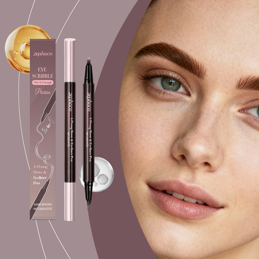 2-in-1 Liquid Eyebrow Pen (Dark Brown)
