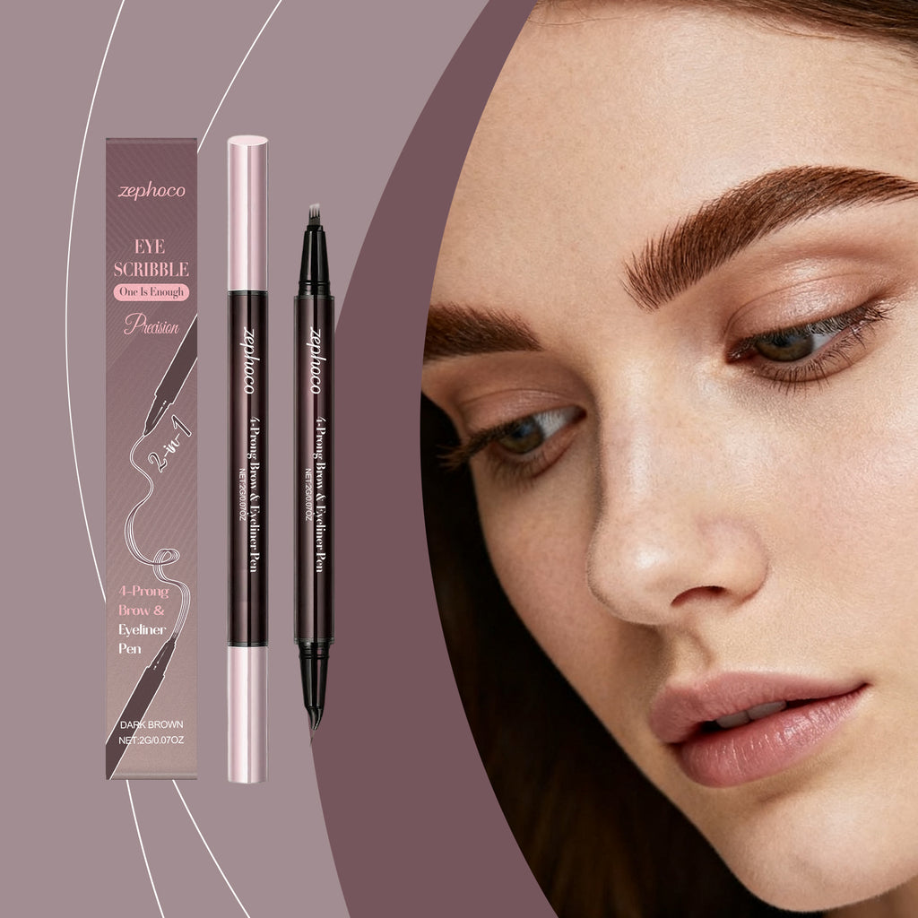 2-in-1 Liquid Eyebrow Pen (Dark Brown)