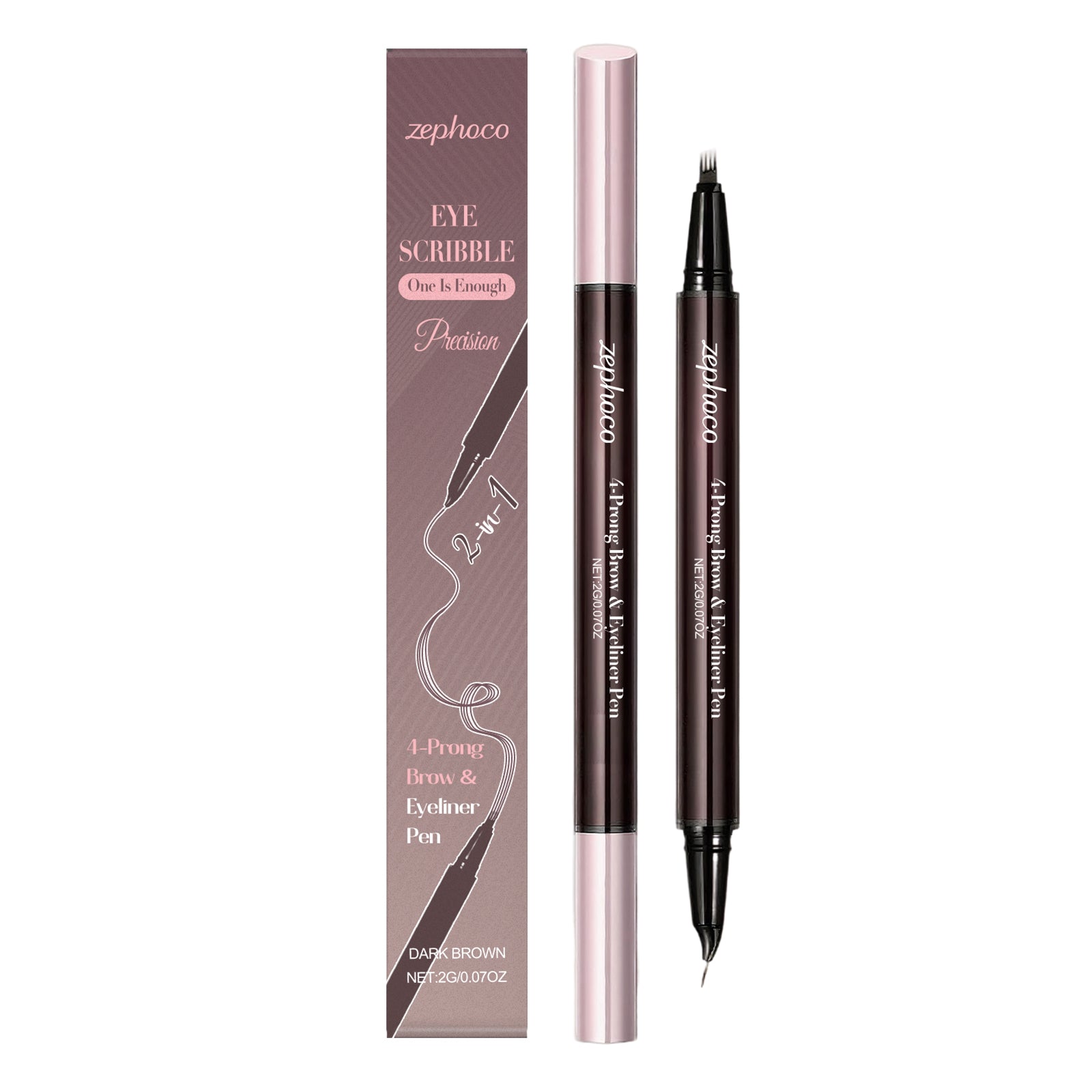 2-in-1 Liquid Eyebrow Pen (Dark Brown)