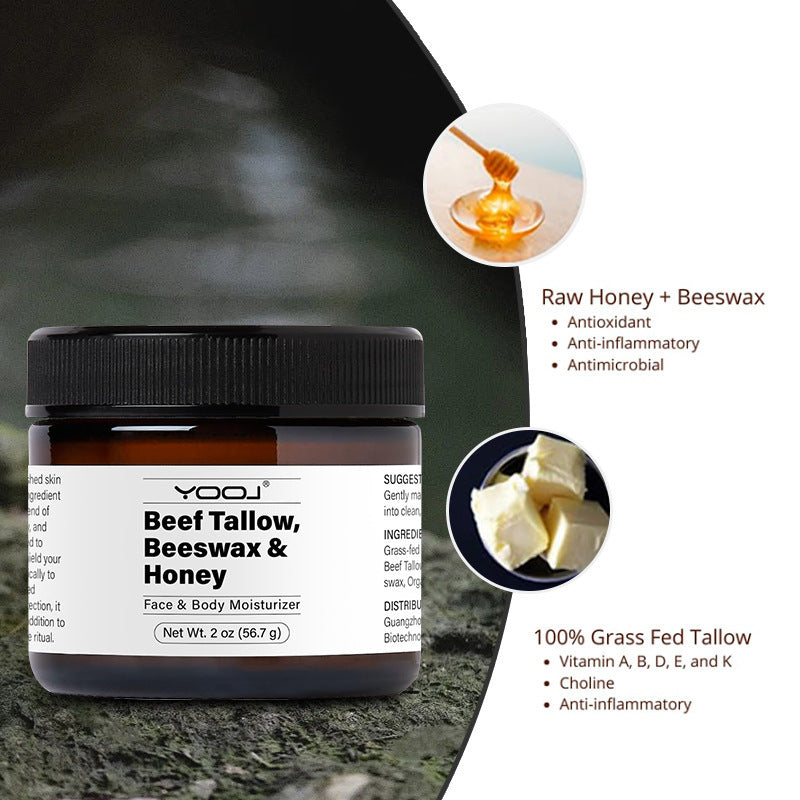 CANAMIN Beef Tallow, Beeswax & Honey, Face & Body Moisturizer