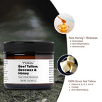 CANAMIN Beef Tallow, Beeswax & Honey, Face & Body Moisturizer