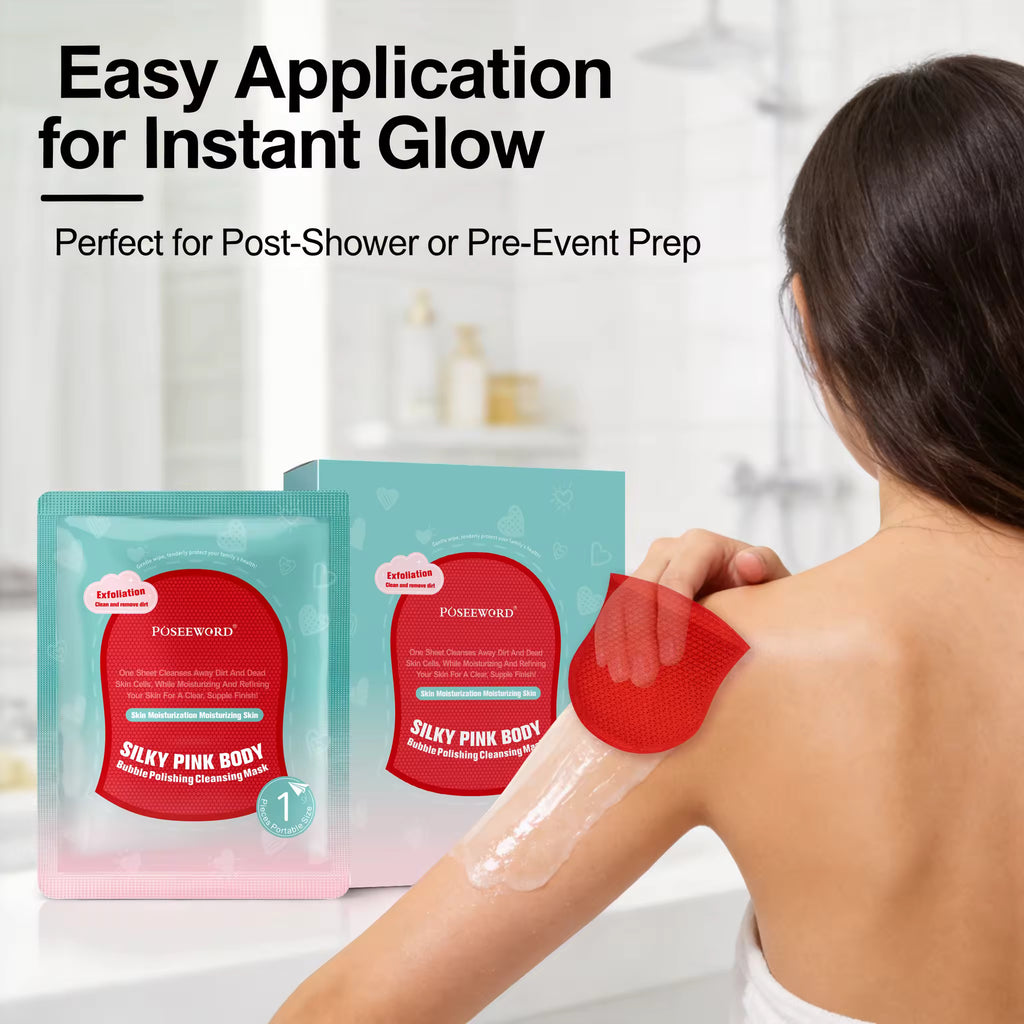 POSEEWORD Silky Pink Body Bubble Polishing Cleansing Mask 34ml*5pcs per box