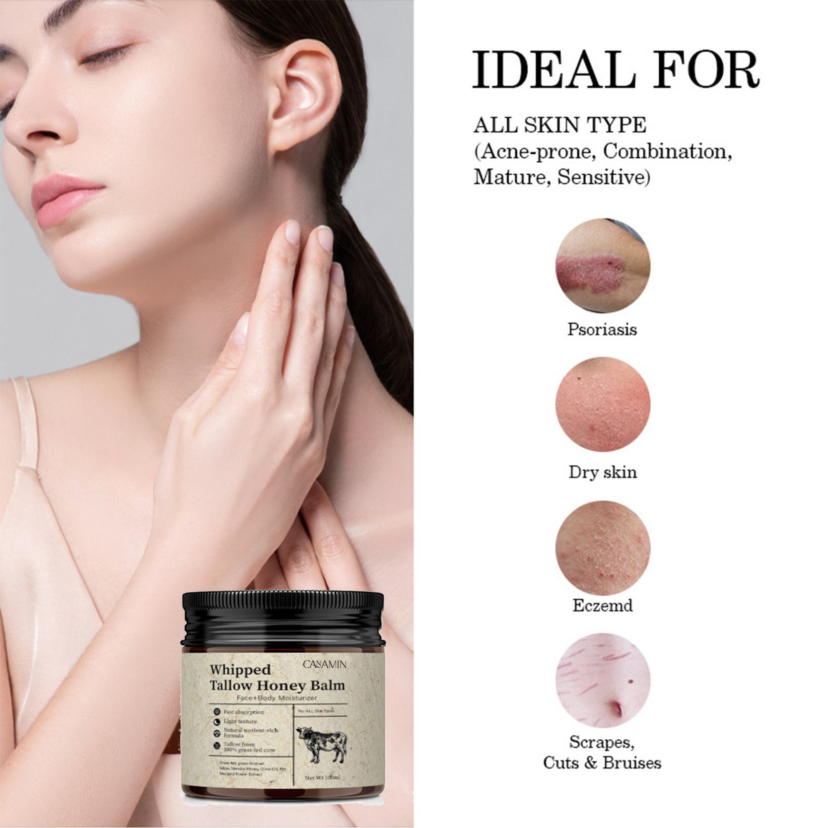 CANAMIN Beef Tallow, Beeswax & Honey, Face & Body Moisturizer