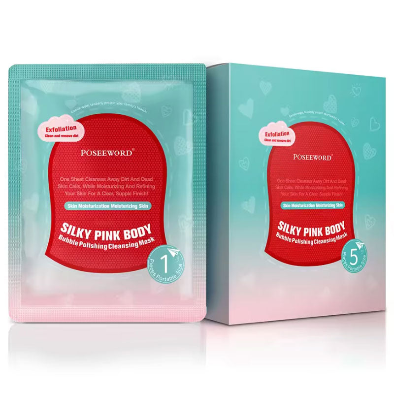POSEEWORD Silky Pink Body Bubble Polishing Cleansing Mask 34ml*5pcs per box